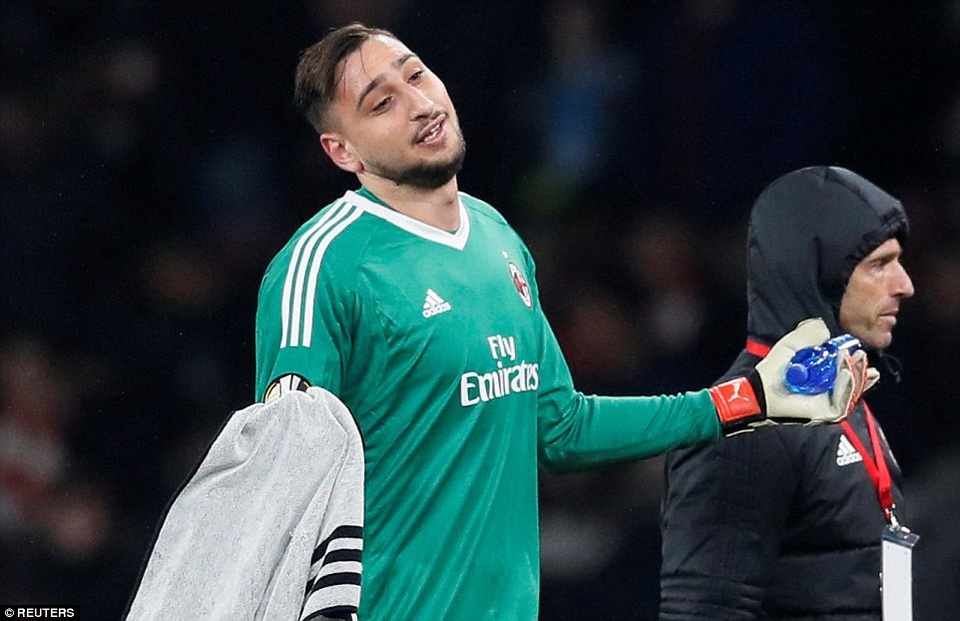 
Nỗi thất vọng của thủ thành AC Milan, Donnarumma 
