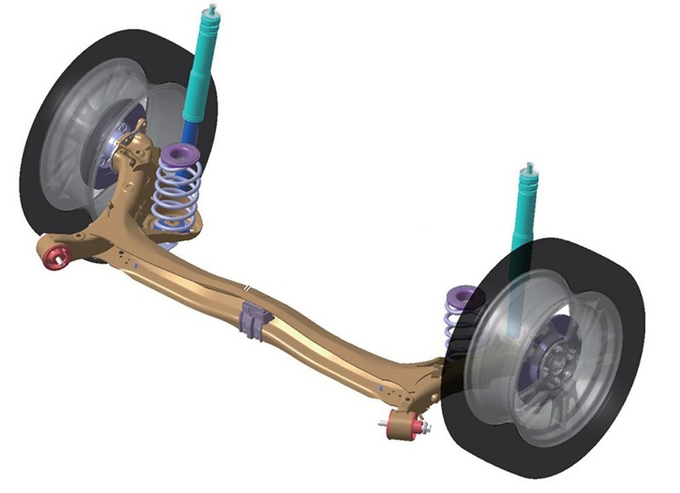 
Mô tả hệ thống giảm xóc sau trên Toyota Corolla Altis
