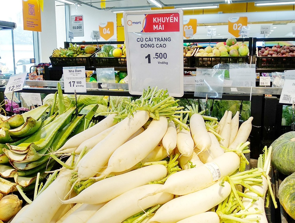 Hệ thống siêu thị Qmart thu mua củ cải trắng hỗ trợ nông dân - 1
Củ cải trắng được bán và tiêu thụ rất tốt ở siêu thị Qmart