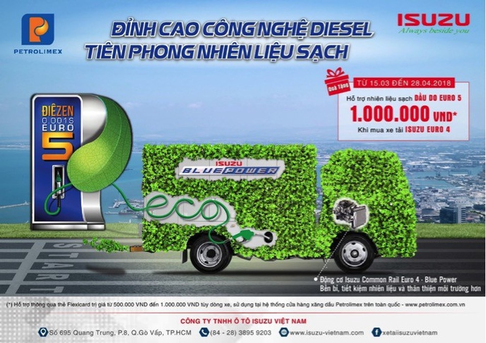 Isuzu và Petrolimex tiên phong theo chuẩn khí thải mới - 4
Isuzu và Petrolimex “bắt tay” nhau mang công nghệ nhiên liệu sạch đến người tiêu dùng Việt