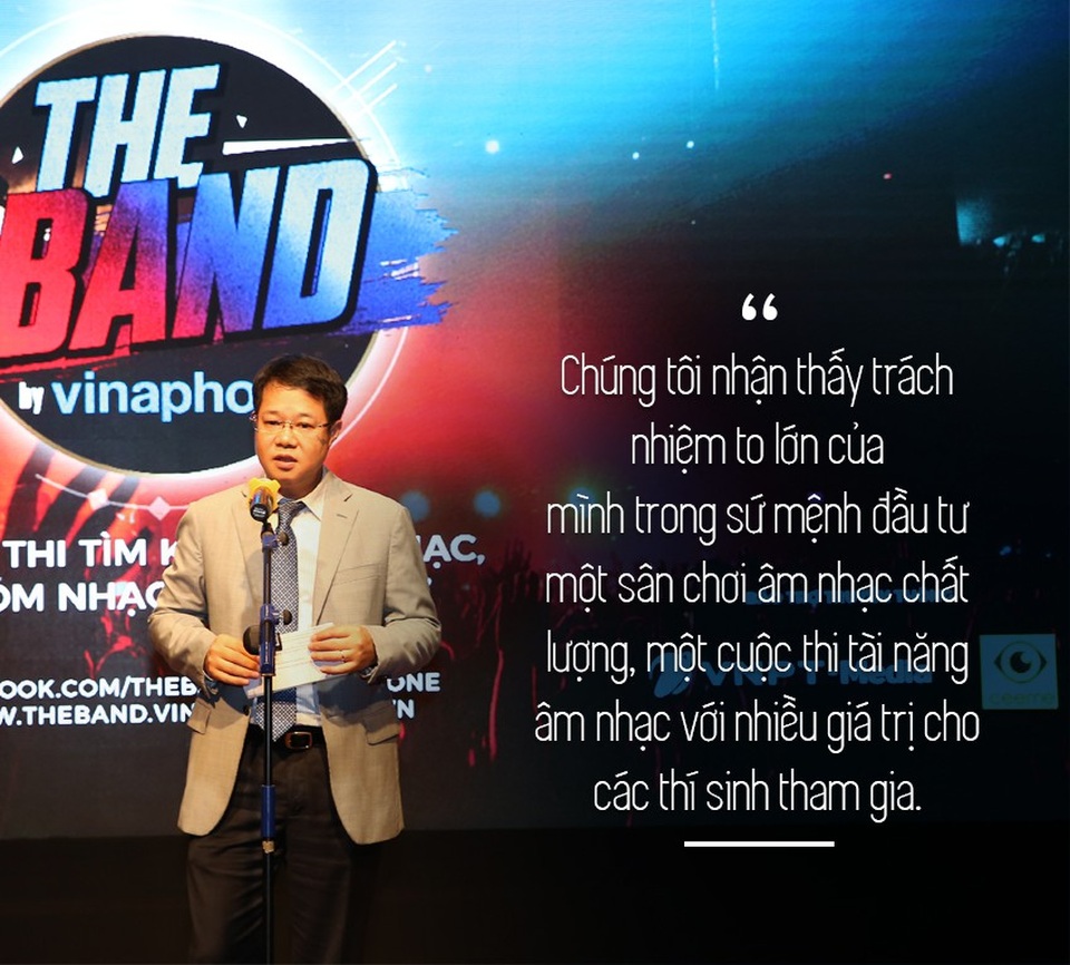 
Phát biểu tại họp báo công bố chính thức cuộc thi, Ông Nguyễn Trường Giang – Phó Tổng Giám đốc VinaPhone chia sẻ: Sân chơi dành cho các ban nhạc, nhóm nhạc từ những năm đầu của thập niên 90 vốn vẫn được coi cái nôi phát triển của những tên tuổi lớn trong nền âm nhạc Việt Nam hiện tại. Đó là nam ca sỹ Bằng Kiều của nhóm nhạc Chìa Khóa Vàng, hay Mỹ Linh của ban nhạc Tây Hồ, rồi đến Thanh Lam bước ra từ Phương Đông… Với tầm nhìn trở thành đơn vị đồng hành cùng giới trẻ trên con đường tìm kiếm những tài năng âm nhạc thực sự, chúng tôi nhận thấy trách nhiệm to lớn của mình trong sứ mệnh đầu tư một sân chơi âm nhạc chất lượng, một cuộc thi tài năng âm nhạc với nhiều giá trị cho các thí sinh tham gia.
