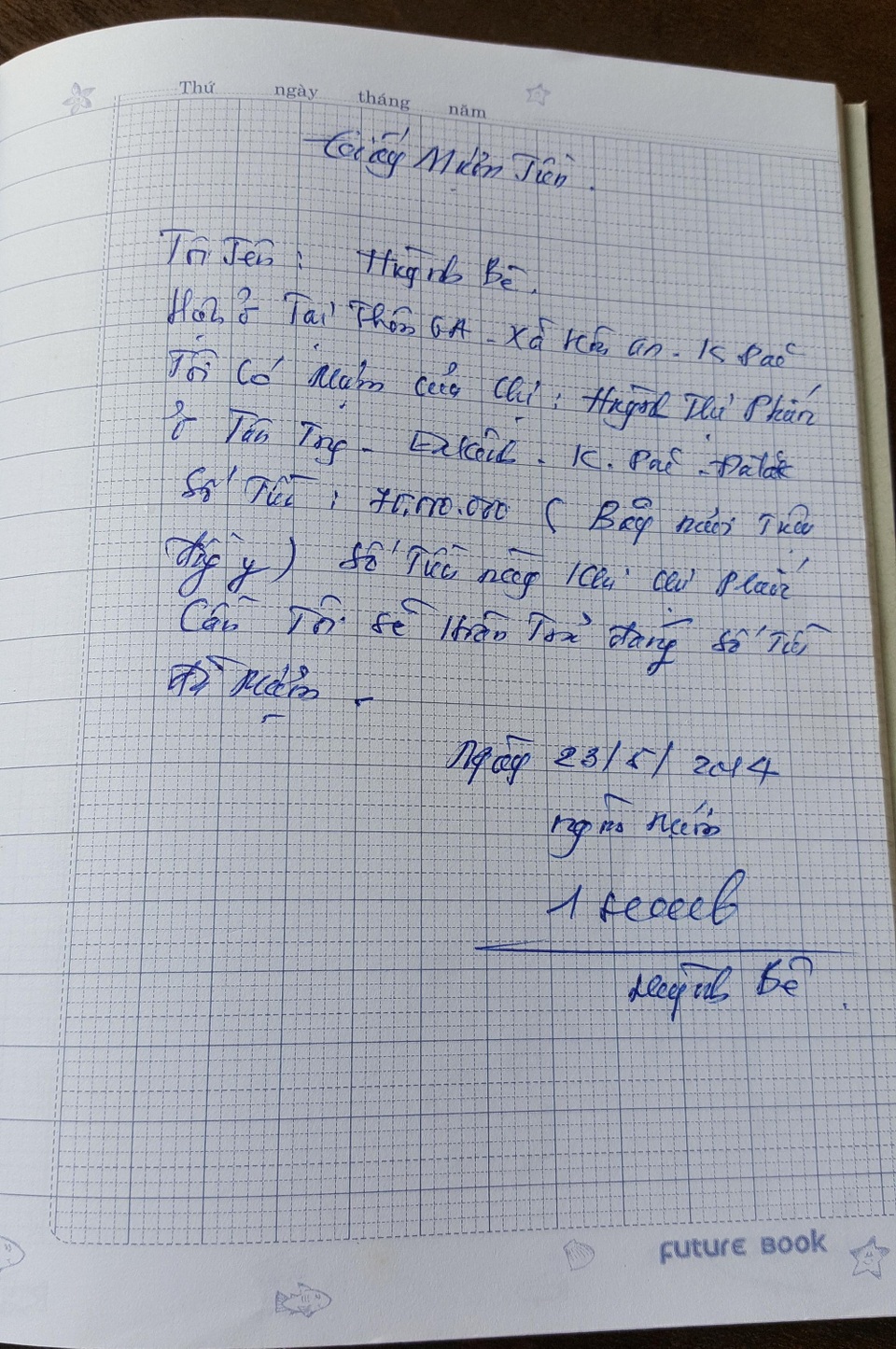 Thêm người tố cáo bị Hiệu trưởng lừa tiền chạy suất hợp đồng dài hạn - 2 Giấy mượn tiền ông Bê viết và ký tên