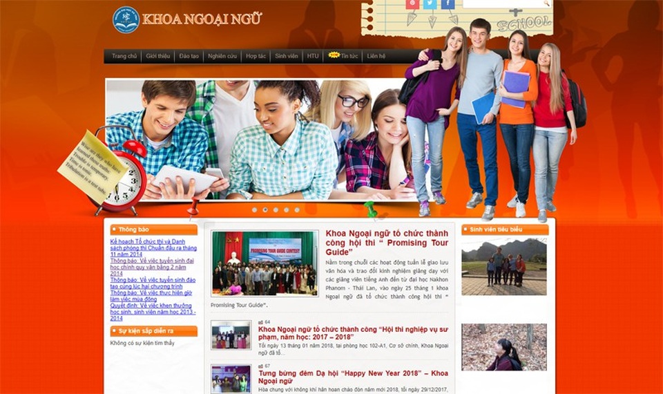 Sinh viên Anh ngữ trường ĐH Hà Tĩnh "thèm khát" giáo viên người nước ngoài - 2 Trang web của Khoa Ngoại ngữ Trường đại học Hà Tĩnh quảng bá hình ảnh giáo viên, sinh viên nước ngoài giảng dạy, học tập rất hoành tráng. Tuy nhiên, thực tế suốt nhiều năm trường không lấy một giáo viên Anh ngữ nước ngoài đến tham gia giảng dạy, nâng cao chất lượng đào tạo cho sinh viên.
