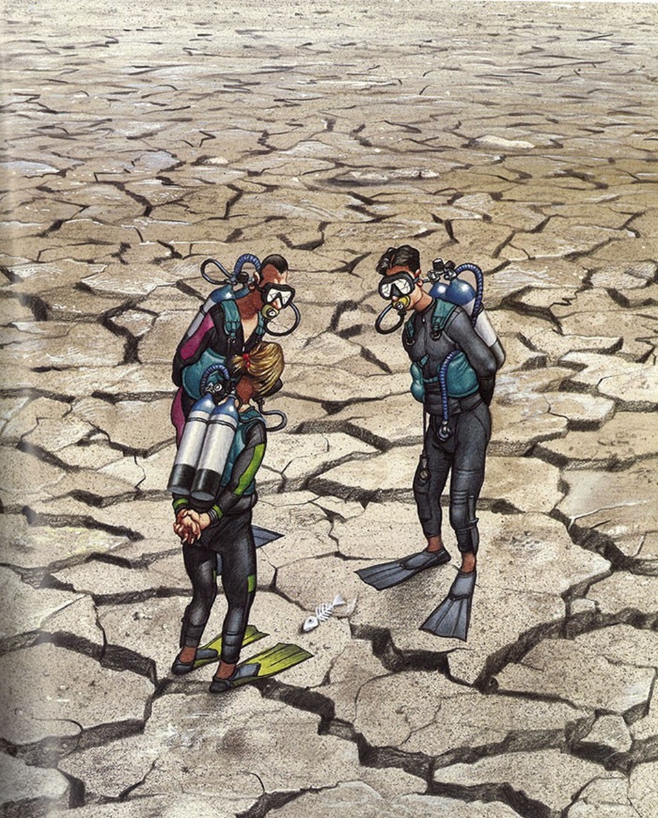 Những bức vẽ thú vị “bắt bệnh” xã hội hiện đại - 9 Hãy bảo vệ thiên nhiên.