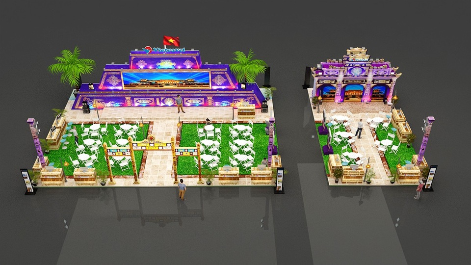 Hơn 5000 tour du lịch Hè ưu đãi giảm tới 35% - 1 Phối cảnh gian hàng Vietravel tại Hội chợ du lịch VITM (số 58–60 nhà A2, Cung Văn hóa Hữu Nghị)