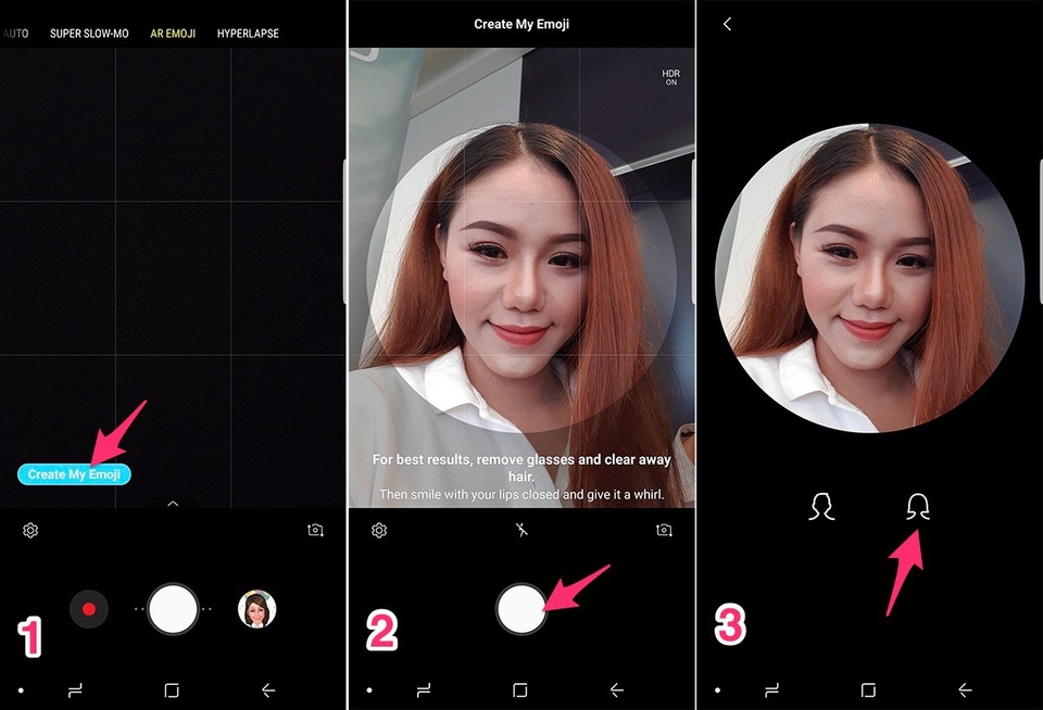 Những biểu tượng cảm xúc kéo mọi người xích lại gần nhau - 4 Sau khi mở ứng dụng camera, bạn tìm tính năng AR Emoji, bấm chọn vào “Create My Emoji” (đối với giao diện tiếng Anh)hoặc“Tạo Emoji của bạn”(trong giao diện tiếng Việt), và bắt đầu tạo nhân vật hoạt hình một cách dễ dàng. Tiếp theo, chỉ việc chụp ảnh khuôn mặt của bạn và chọn giới tính cho nhân vật mình muốn tạo.