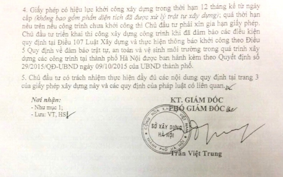 Hà Nội: Thu tiền tỷ góp vốn của khách hàng, 7 năm sau dự án mới có giấy phép xây dựng? - 7
Điều bất ngờ là dự án này mới được cấp phép vào tháng 9/2017.