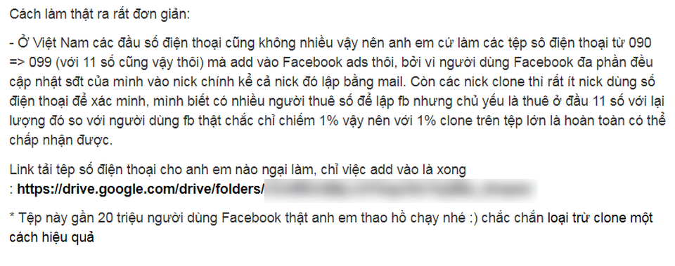 Đây là cách Facebook "lấy tiền" từ hơn 1 tỷ người dùng - 4 Bài chia sẻ khẳng định có chứa dữ liệu của gần 20 triệu người dùng Facebook thật tại Việt Nam.