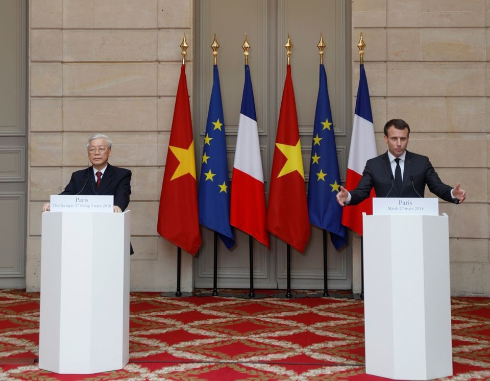 Hình ảnh Tổng Bí thư Nguyễn Phú Trọng hội đàm với Tổng thống Pháp tại Điện Elysee - 7 Hình ảnh Tổng Bí thư Nguyễn Phú Trọng hội đàm với Tổng thống Pháp tại Điện Elysee - 7