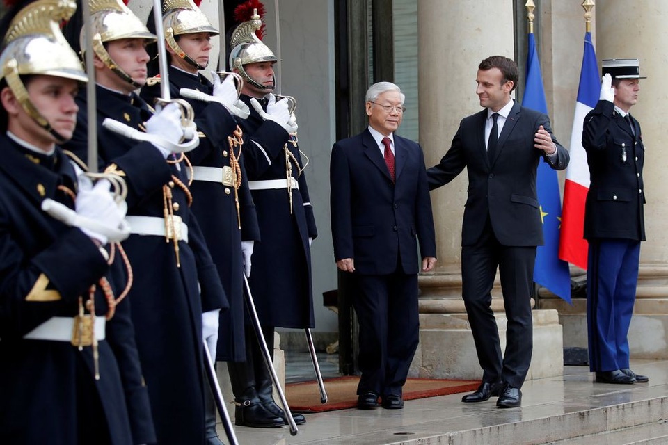 Hình ảnh Tổng Bí thư Nguyễn Phú Trọng hội đàm với Tổng thống Pháp tại Điện Elysee - 5 Hình ảnh Tổng Bí thư Nguyễn Phú Trọng hội đàm với Tổng thống Pháp tại Điện Elysee - 5