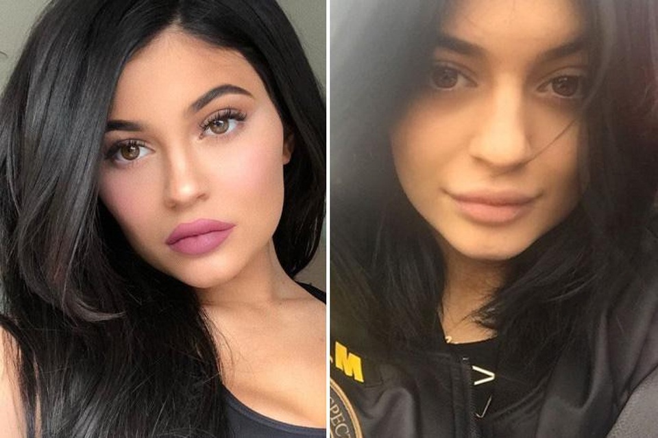 Ngôi sao truyền hình thực tế Kylie Jenner (20 tuổi) kiếm bộn tiền từ việc cho ra mắt dòng sản phẩm trang điểm. Bản thân cô cũng thường xuyên dùng nhiều đồ trang điểm. Dù vậy, trông cô có phần xinh đẹp nhẹ nhàng hơn khi không khoác lên gương mặt mình những tô điểm cầu kỳ.