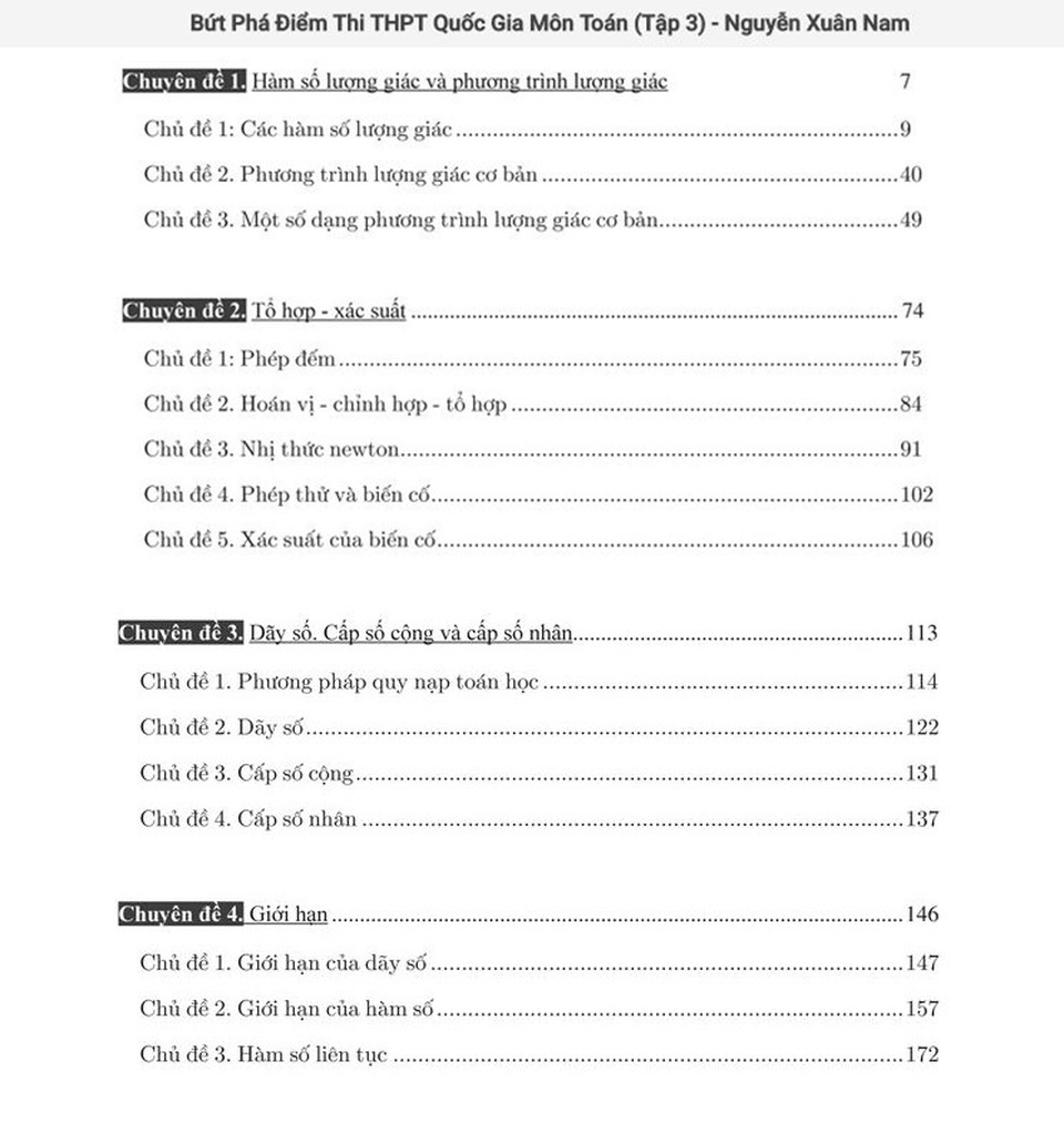 ThS Đỗ Đường Hiếu vạch lộ trình luyện thi môn Toán THPTQG 2018 - 2
Một số chuyên đề cần lưu ý trong chương trình Toán lớp 11.