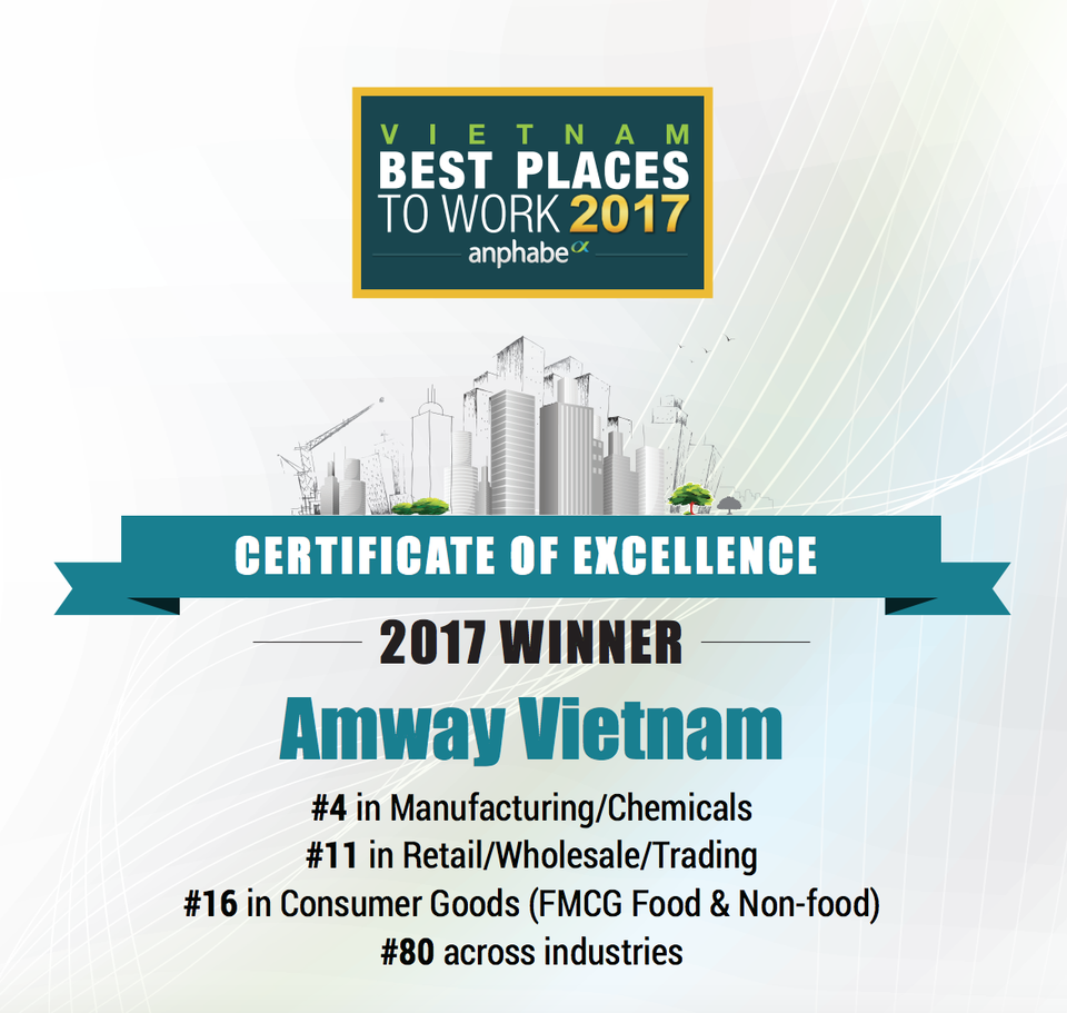 Amway Việt Nam cùng lúc nhận 2 giải thưởng lớn về nhân sự - 1
Amway Việt Nam cùng lúc nhận 2 giải thưởng lớn về nhân sự