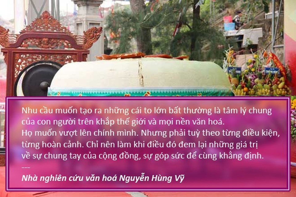 Xem thêm: Dâng bánh dày 3 tấn lên Vua Hùng: “Tổ tiên chẳng ai thích trò này cả!”
Thanh Hoá chính thức bác ý tưởng dâng bánh dày 3 tấn lên Vua Hùng