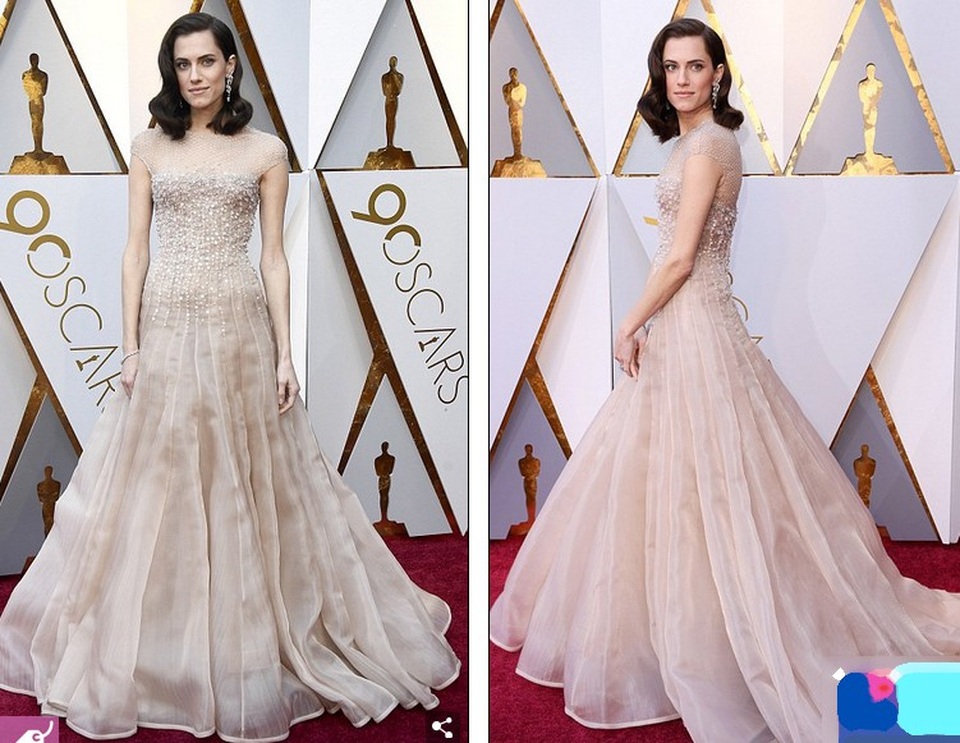 Người đẹp dập dìu khoe dáng trên thảm đỏ Oscar - 14
Allison Williams đẹp dịu dàng với váy màu nude