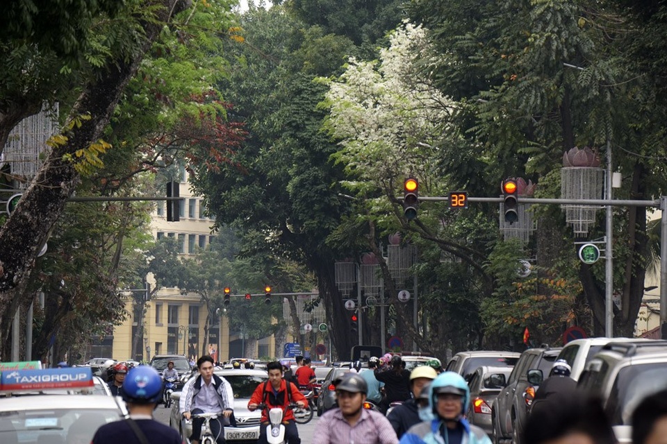 Hà Nội vào mùa "mây xuống phố" - 14 Sắc trắng nổi bật trên đường phố.