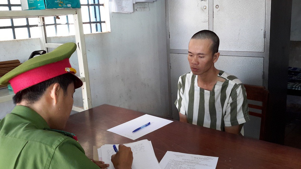 Đối tượng Bắc tại cơ quan công an