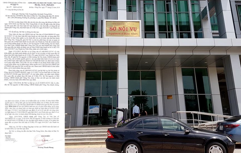 Vụ “xẻ thịt” đất công "rúng động" Bà Rịa - Vũng Tàu: Vẫn đang tổng hợp, báo cáo! - 1 Sau 2 lần Sở Nội vụ gửi văn bản, Sở TN&MT tỉnh, UBND TP. Vũng Tàu mới gửi báo cáo xác định trách nhiệm của tổ chức và cá nhân liên quan đến sai phạm theo kết luận thanh tra của Thanh tra tỉnh BR-VT.