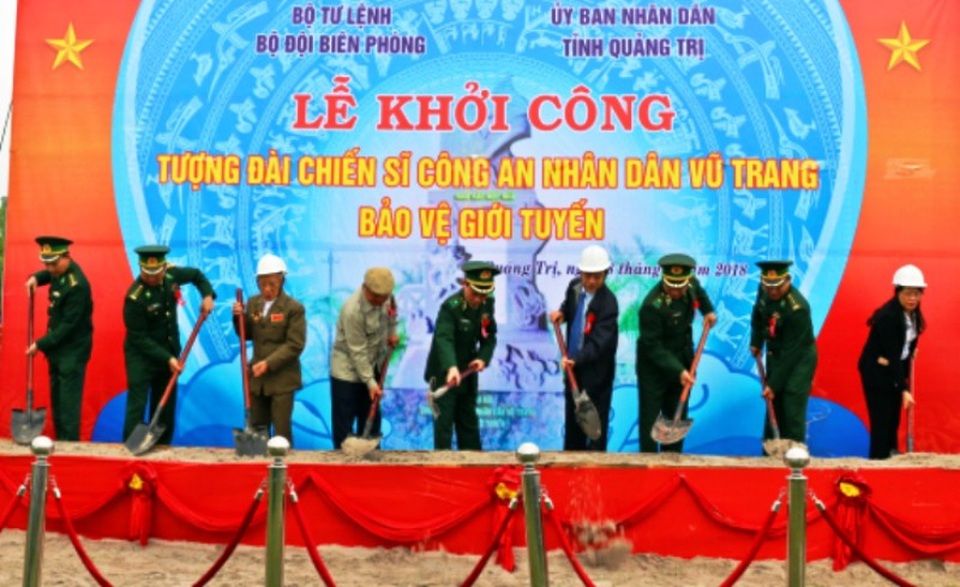 Xây dựng tượng đài chiến sĩ Công an nhân dân vũ trang bảo vệ giới tuyến - 2 Khởi công xây dựng tượng đài chiến sĩ công an nhân dân vũ trang