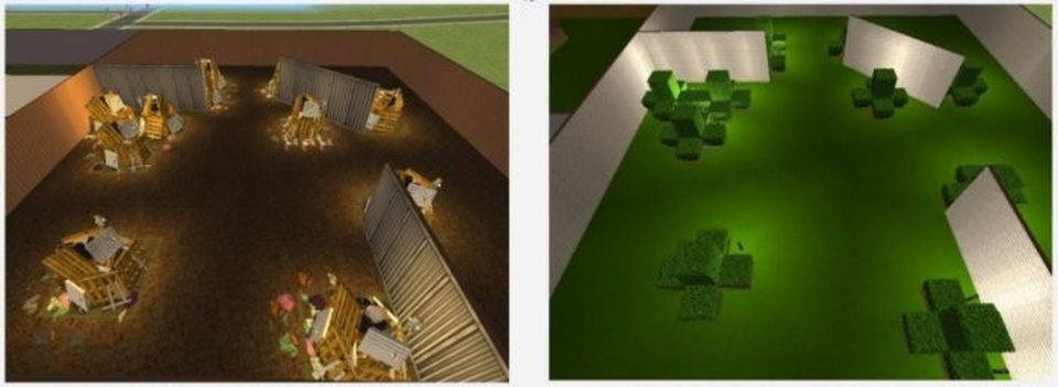 Tái tạo Déjà Vu trong phòng thí nghiệm - 2
Cảnh trong thí nghiệm được bố trí tương tự trong trò chơi, chỉ khác nhau về chủ đề - Ảnh của Cleary et al, tờ Pschycological Science.