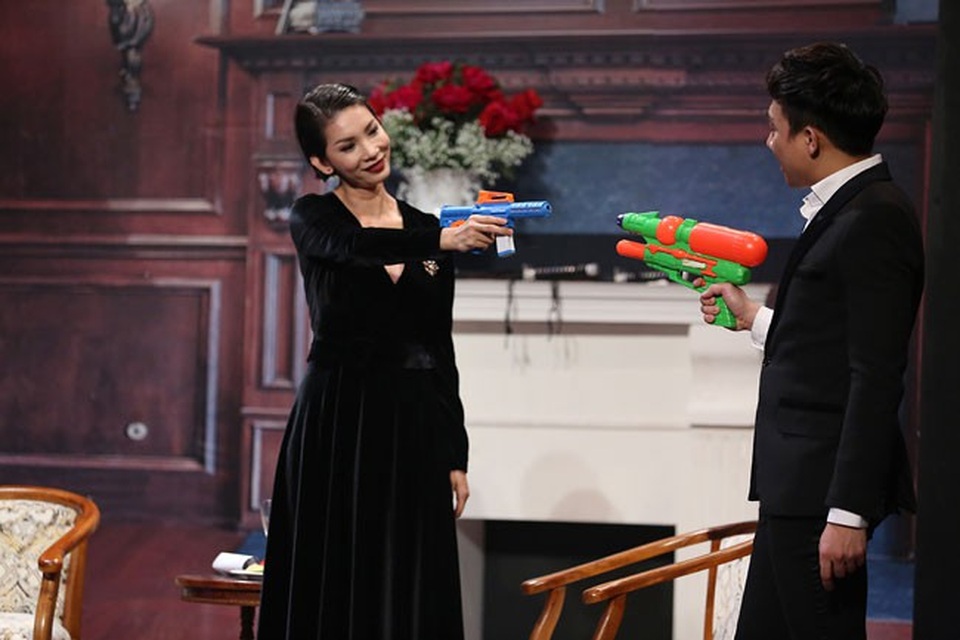 Trấn Thành chạm lại nỗi đau về tình cũ của Xuân Lan - 3 Trấn Thành- Xuân Lan giỡn tại chương trình (Ảnh: Lê Nhân).