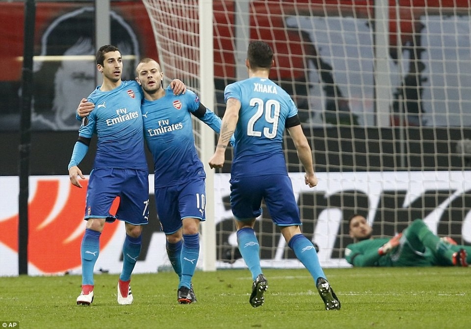Quật ngã AC Milan, Arsenal rộng cửa vào tứ kết - 1 Arsenal quật ngã AC Milan ngay trên sân San Siro