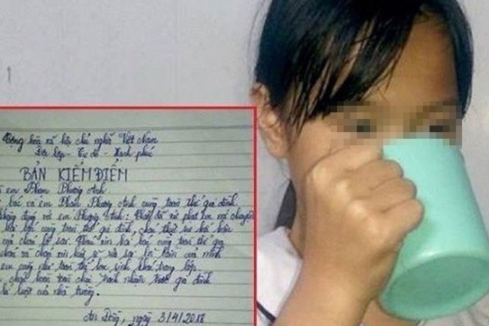 Giáo viên bắt học sinh uống nước giẻ lau bảng: “Khoảng trống” giật mình trong đào tạo sư phạm? - 1
Học sinh bị phạt uống nước giẻ lau bảng. Ảnh: Minh Khang/ VTC