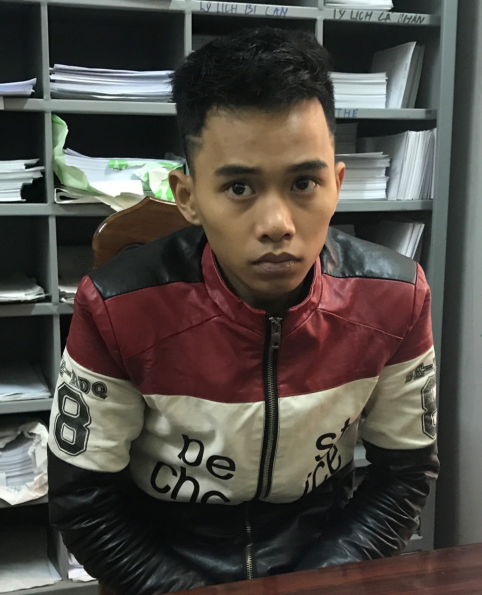 
Đối tượng Dương Văn Hậu tại cơ quan công an
