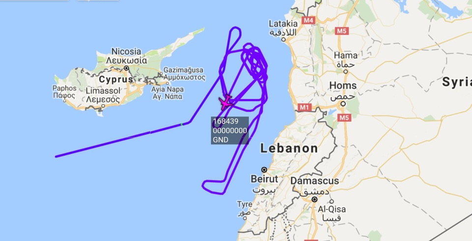 “Sát thủ” do thám P-8A Mỹ áp sát căn cứ Nga tại Syria - 1
Lộ trình hoạt động của máy bay P-8A hôm 10/4 (Ảnh: Almasdar News),