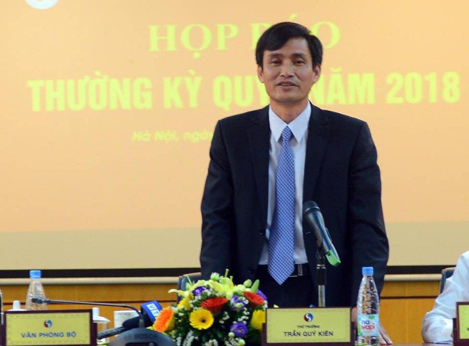Sắp xếp lại Tổng cục Môi trường sẽ dôi dư khoảng 60 trưởng, phó phòng - 1 Thứ trưởng Bộ Tài nguyên và Môi trường Trần Quý Kiên (Ảnh: Khương Trung).