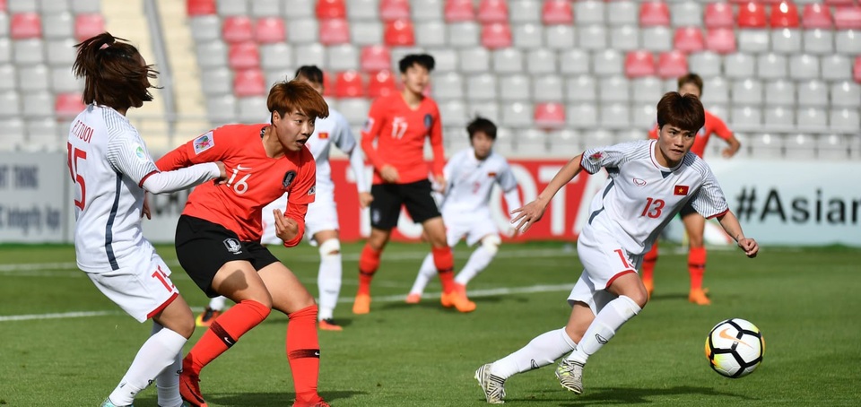 Thua đậm Hàn Quốc, đội tuyển nữ Việt Nam chia tay giấc mơ World Cup - 1 Đội tuyển nữ Việt Nam không thể vượt qua Hàn Quốc