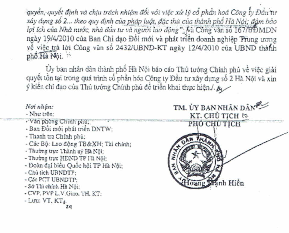 Vụ cổ phần hóa HACINCO: Giám đốc chồng chất sai phạm, nhà đầu tư "cạn nước mắt"! - 4
Công ty HACINCO được cho phép cổ phần hóa từ năm 2004 theo Quyết định số 7252/QĐ-UB ngày 29/10/2004 của UBND TP Hà Nội.
