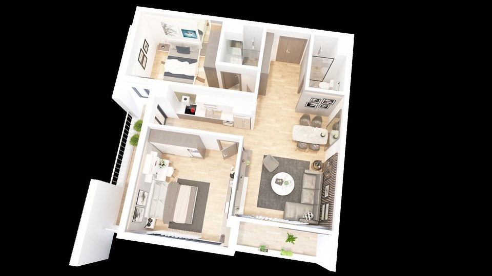 Không gian xanh – Xu hướng lựa chọn chung cư mới - 3 Căn hộ loại B với 2 phòng ngủ tại Bohemia Residence