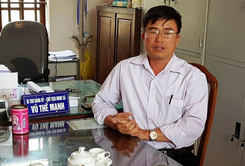 Khiển trách Chủ tịch xã uống rượu bia vào giờ nghỉ trưa - 1 Ông Vũ Thế Mạnh, Bí thư Đảng ủy xã Hải Thanh