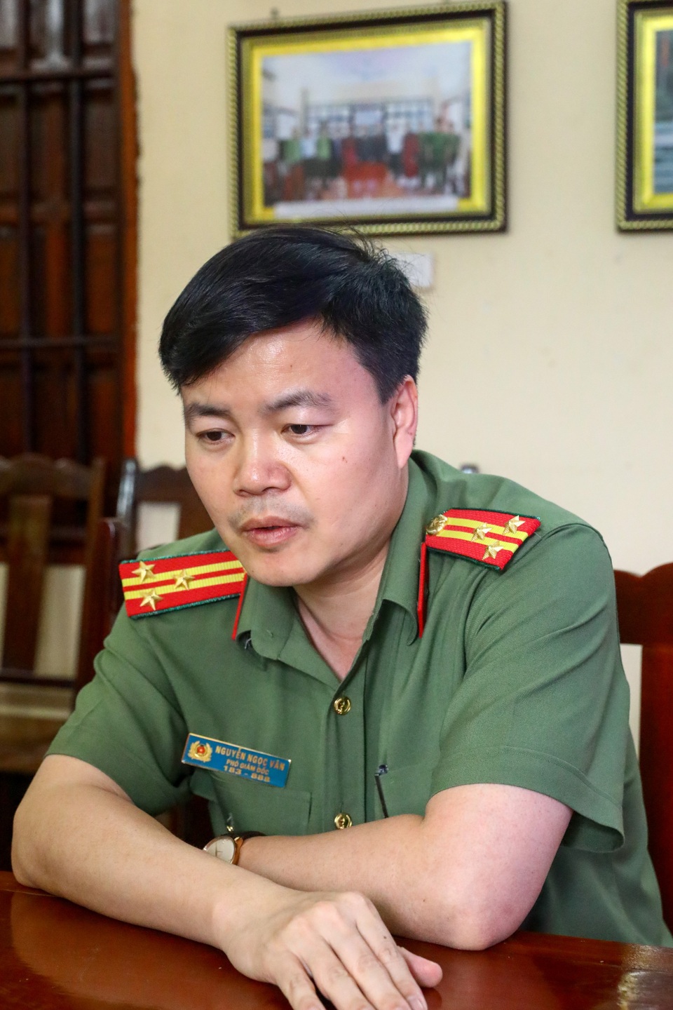 Bộ Công an chi viện lực lượng cho Phú Thọ dịp Giỗ Tổ Hùng Vương - 1 Thượng tá Nguyễn Ngọc Vân trao đổi với phóng viên báo Dân trí.