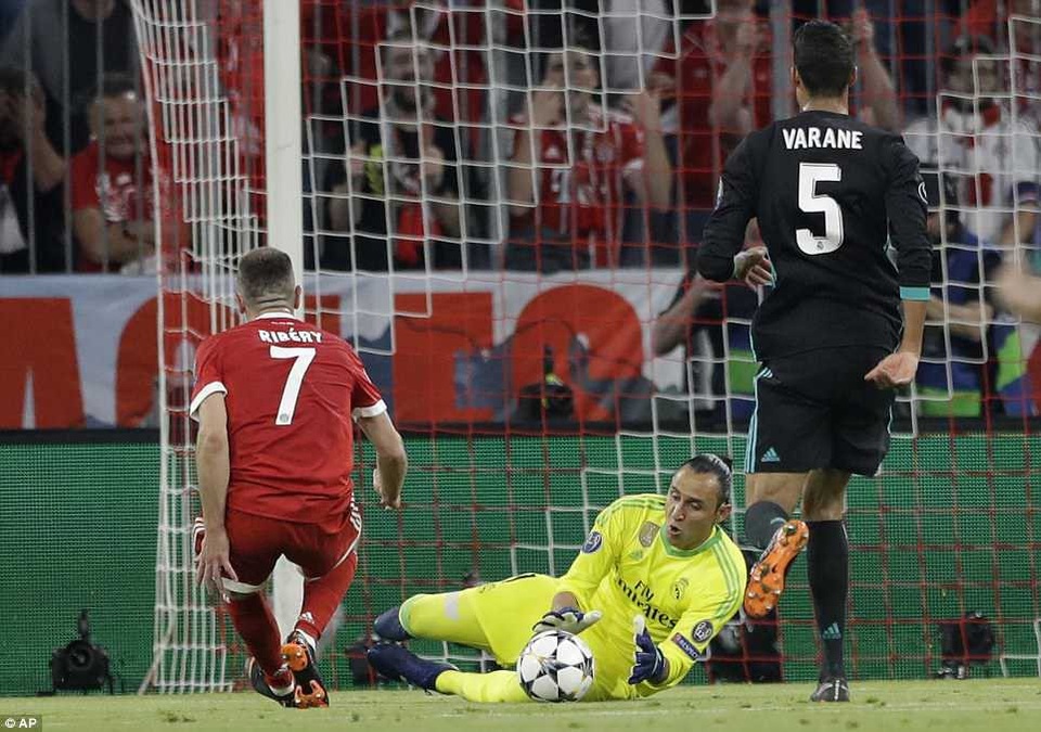 Những khoảnh khắc Real Madrid hạ gục Bayern Munich tại Đức - 13
Ribery là người chơi hay nhất bên phía Bayern Munich, khi có nhiều tình huống đột phá dũng mãnh