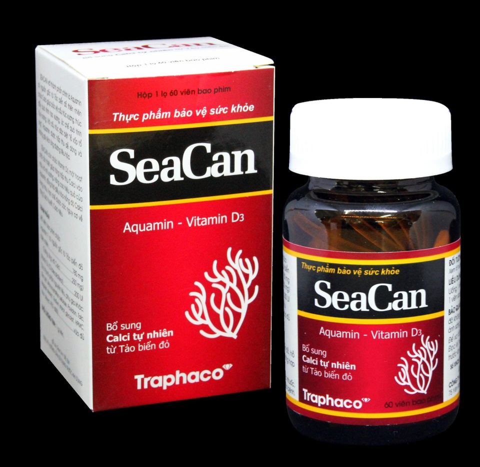 Thực phẩm bảo vệ sức khoẻ Seacan với thành phần Aquamin F một phát minh mới từ tảo biển đỏ thiên nhiên có hàm lượng Canxi cao, Magie và 72 khoáng chất, đạt chứng nhận hữu cơ Organic.
