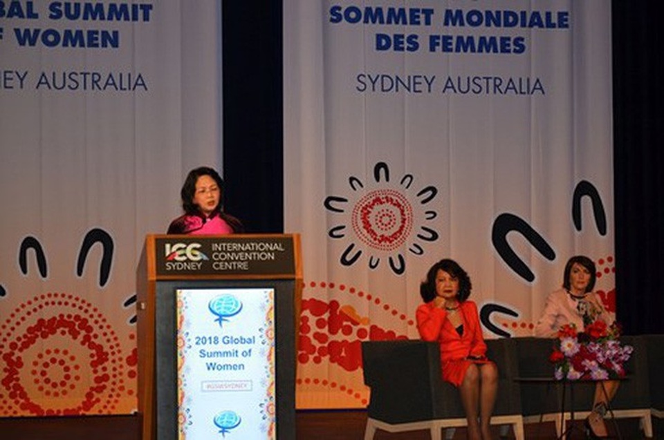 Phó Chủ tịch nước Đặng Thị Ngọc Thịnh phát biểu tại Hội nghị (ảnh: VOV)