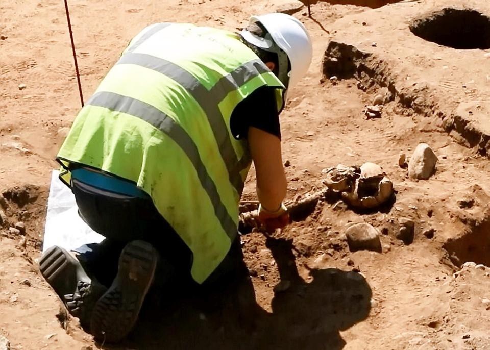 Phát hiện hàng chục bộ hài cốt cổ dưới bể bơi khách sạn - 2 Phát hiện hàng chục bộ hài cốt cổ dưới bể bơi khách sạn - 2