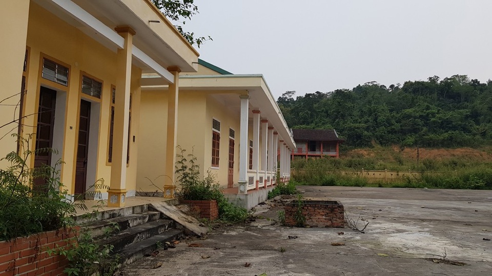 Hoang lạnh khu tái định cư cho người Đan Lai nơi đại ngàn! - 7 Cỏ cây mọc xung quanh ngôi trường.