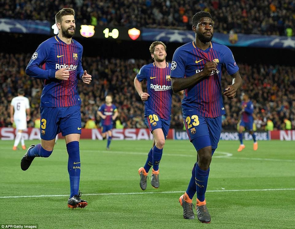 Những khoảnh khắc Barcelona “vùi dập” AS Roma tại Nou Camp - 13
Umtiti có công gây áp lực để Manolas phản lưới nhà ghi bàn thứ hai cho Barcelona