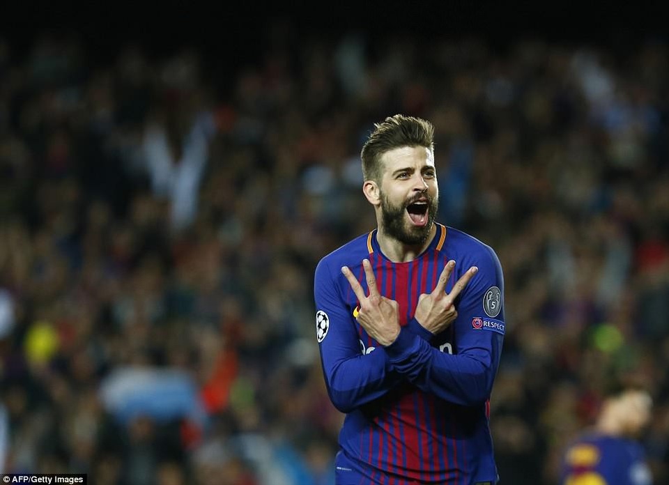 Những khoảnh khắc Barcelona “vùi dập” AS Roma tại Nou Camp - 11
Pique luôn có duyên ghi bàn ở các trận đấu lớn