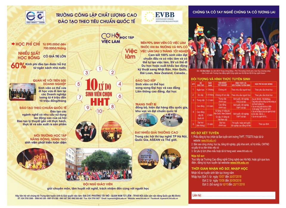 Trường Cao đẳng nghề Công nghệ cao Hà Nội thông báo tuyển sinh năm học 2018-2019 - 1
10 lý do sinh viên chọn học tại trường cao đẳng nghề công nghệ cao Hà Nội.