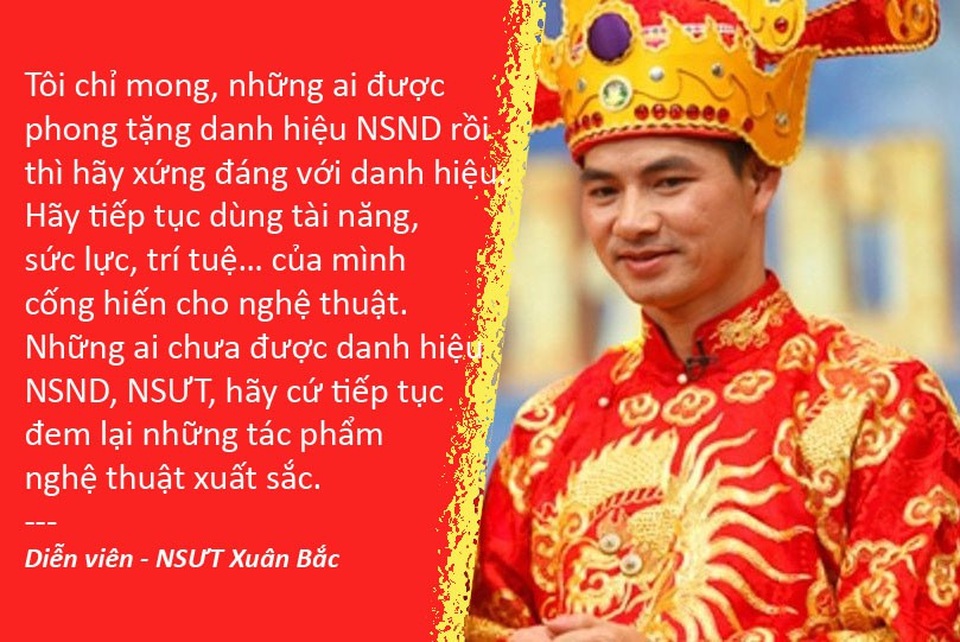 Nghệ sĩ nói về việc xét tặng danh hiệu - 3 Xem thêm: NSƯT Trung Anh, Xuân Bắc được xem xét phong tặng danh hiệu NSND