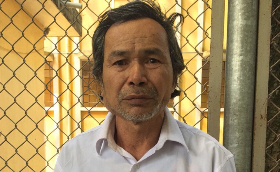 Đối tượng Dương Minh Sơn tại cơ quan công an