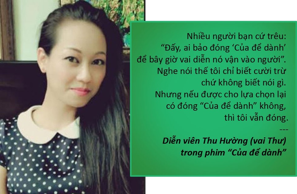 Lời xin lỗi của Phạm Anh Khoa, tuyên bố “ở giá” của Việt Trinh, và nỗi sợ “mất chỗ” của Mỹ Linh - 13 Xem thêm: Chuyện đời ít biết của diễn viên vai Thư phim “Của để dành”
Thư đanh đá phim “Của để dành”: “Đến bây giờ nhiều khán giả vẫn ghét tôi ra mặt”