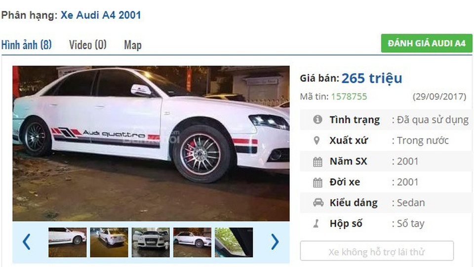 Những chiếc ô tô Audi cũ này đang rao bán tầm giá 200 triệu đồng tại Việt Nam - 2 Những chiếc ô tô Audi cũ này đang rao bán tầm giá 200 triệu đồng tại Việt Nam - 2