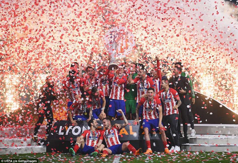 
Chức vô địch Europa League giúp Atletico quên đi nỗi buồn thua trận ở chung kết Champions League 2014 và 2016
