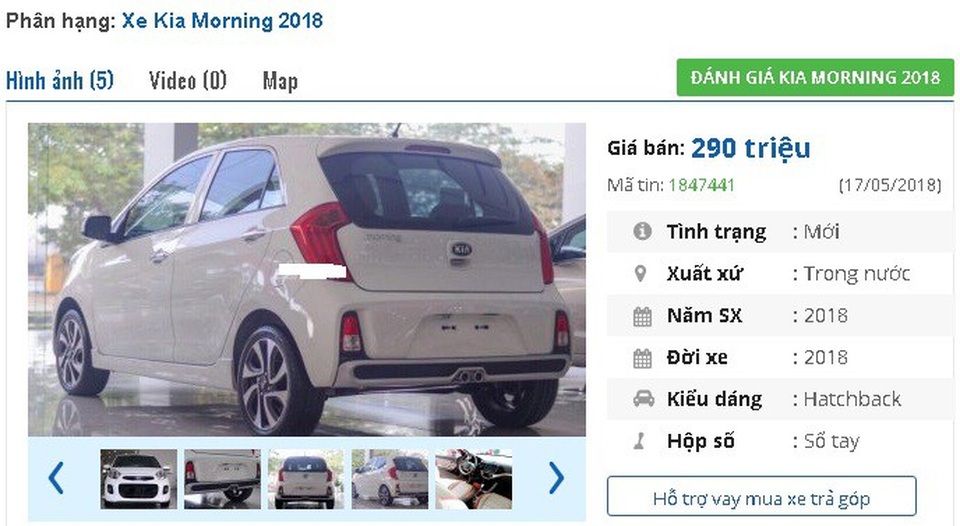 3 chiếc ô tô "mới toanh" này đang bán giá dưới 300 triệu đồng tại Việt Nam - 2
Hai phiên bản của Kia Morning 2018 đang có giá bán niêm yết dưới 300 triệu