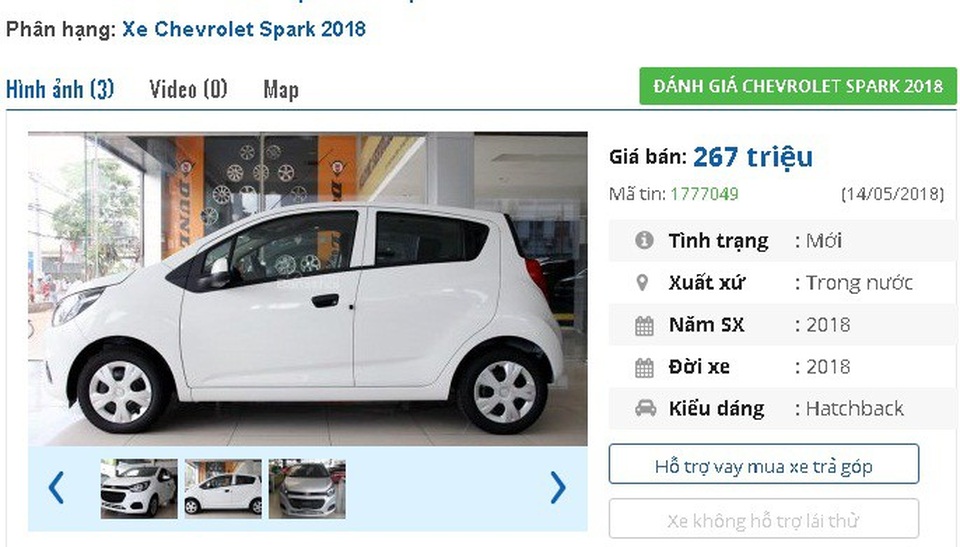 3 chiếc ô tô "mới toanh" này đang bán giá dưới 300 triệu đồng tại Việt Nam - 3
Chevrolet Spark Duo Van 2018 có giá niêm yết 265 triệu đồng tại Việt Nam